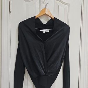 Veronica Beard Black Long Sleeve Wrap Top Size XS